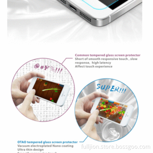 9h 0.33mm 0.2mm 2.5D curved edge round angle tempered-glass screen protector for iPhone 5/5c/5s